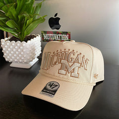 University of Michigan Wolverines Wave Rope Option Hitch Hat Natural
