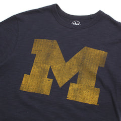 University of Michigan Wolverines Block M Grit Scrum T-Shirt Fall Navy