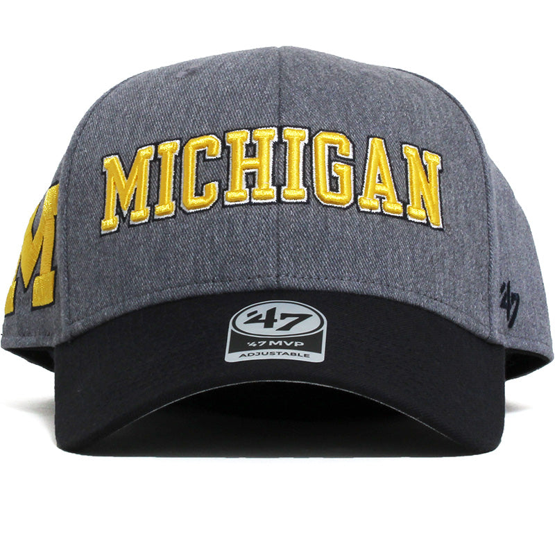 University of Michigan Wolverines Granite Script MVP Hat Charcoal University of Michigan Wolverines Granite Script MVP Hat Charcoal