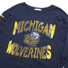University of Michigan Wolverines Women's Cloud Nine SOA LS T-Shirt Atlas Blue