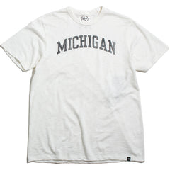 University of Michigan Wolverines Wordmark Grit Scrum T-Shirt White Wash