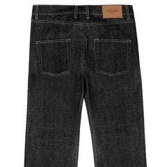 Star Pant Embroidery Raw Denim Black / White