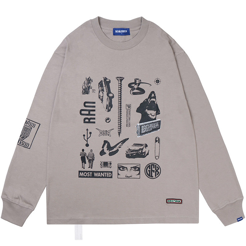 Arbitrary Long Sleeve T-Shirt Stone Grey Arbitrary Long Sleeve T-Shirt Stone Grey