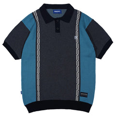 Chain Jacquard Knit S/S Polo Shirt Black / Multi