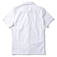 Seersucker Short Sleeve Shirt White