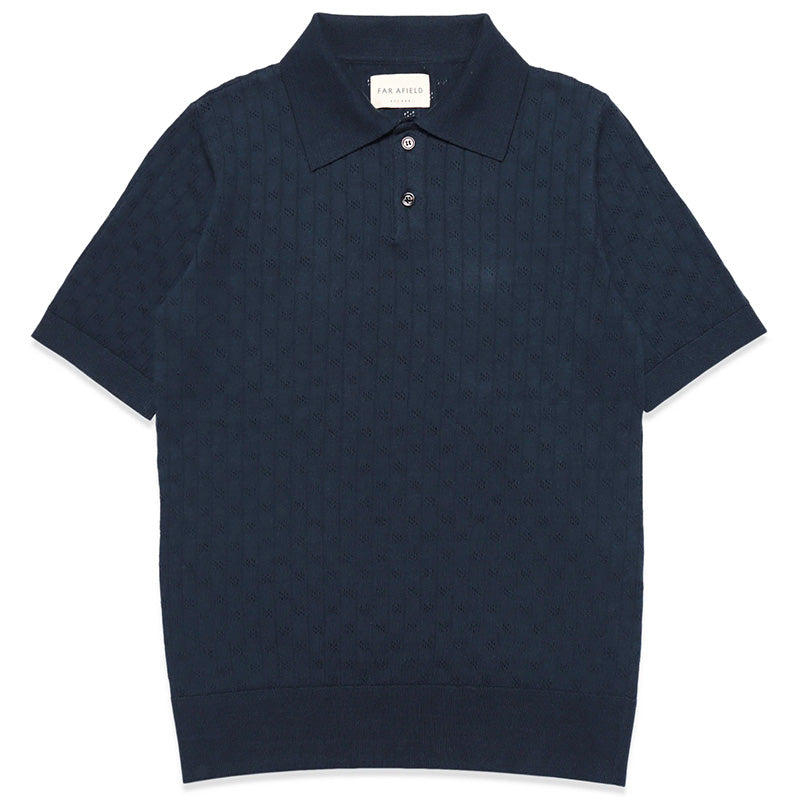 Jacobs Perforated Lace Polo Navy Iris Jacobs Perforated Lace Polo Navy Iris