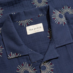 Stachio S/S Shirt Sol Embroidery Navy Iris