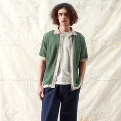 Velzy Short-Sleeve Cardigan Helio Stripe / Peyote Sand