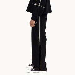 Piping Track Pant Black