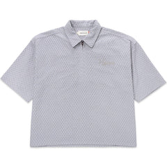 Textured Knit Qtr Zip Grey