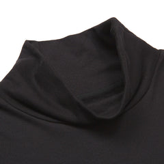 Stamp Patch Turtle Neck Pullover Black