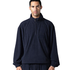Textured Knit Anorak Black