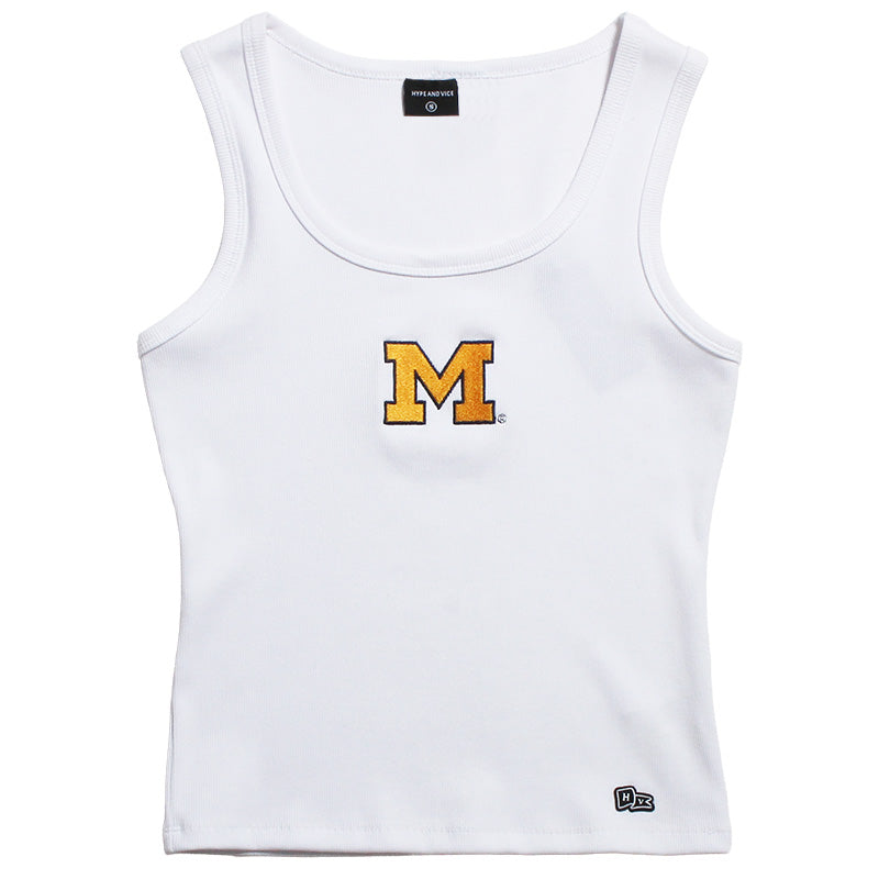 University of Michigan Wolverines Women's Block M MVP Tank Top White University of Michigan Wolverines Women