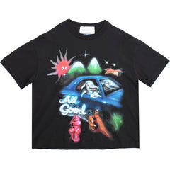 All Good Airbrush T-Shirt Black