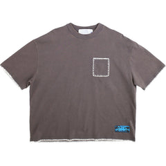 Blanket Stitch Vintage T-Shirt Sun Faded Grey
