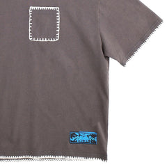 Blanket Stitch Vintage T-Shirt Sun Faded Grey