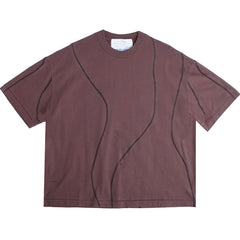 Overlock Stitch T-Shirt Brown