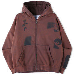 Waiting Around Zip Hoodie Brown