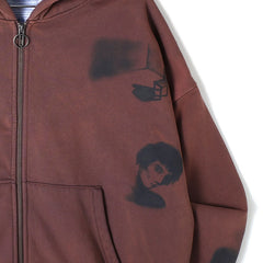 Waiting Around Zip Hoodie Brown