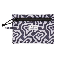 Nylon Zip Pouch Ripple Print