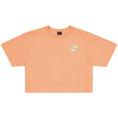 Wavy Logo Women's Crop T-Shirt Peach Pink