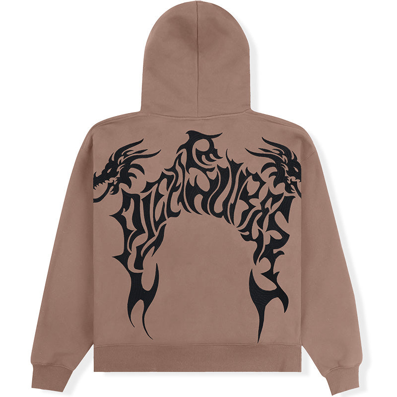 Dragon Zip Hoodie Brown Dragon Zip Hoodie Brown