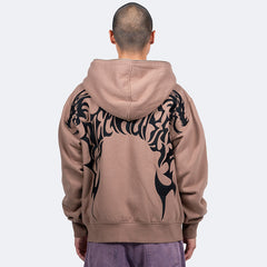 Dragon Zip Hoodie Brown