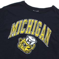 University of Michigan Arch & Wolverine Head Slub T-Shirt Navy