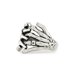 Silver Skeleton Hands Ring