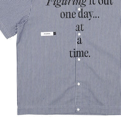 Reymon S/S Stripe Oxford Button-Up Shirt Navy