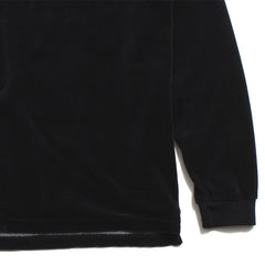Basic Velour Long Sleeve T-Shirt Black