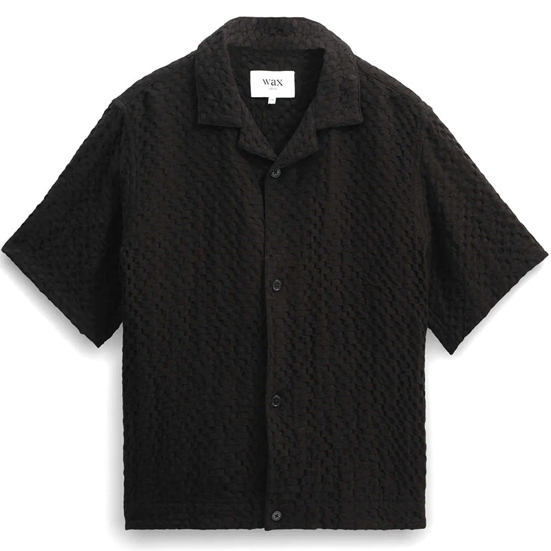 Lido Box Dobby Weave Short-Sleeve Shirt Black Lido Box Dobby Weave Short-Sleeve Shirt Black