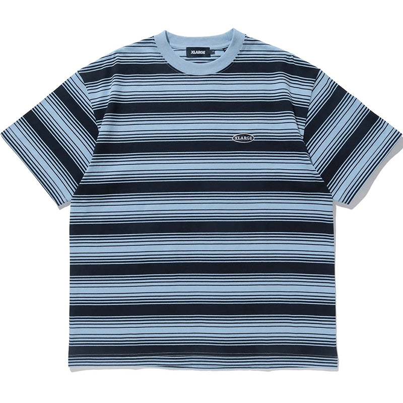 Embroidered Striped S/S T-Shirt Light Blue Embroidered Striped S/S T-Shirt Light Blue