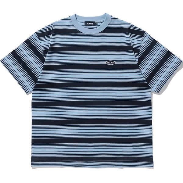 Embroidered Striped S/S T-Shirt Light Blue