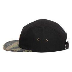 Leather Patch 5-Panel Camp Hat Black Duck Canvas / Tiger Camo