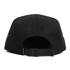 Leather Patch 5-Panel Camp Hat Black Duck Canvas / Tiger Camo