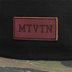 Leather Patch 5-Panel Camp Hat Black Duck Canvas / Tiger Camo