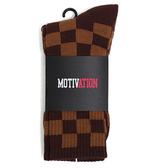 Checkered Socks Brown