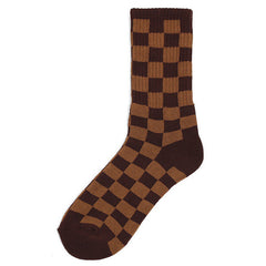 Checkered Socks Brown