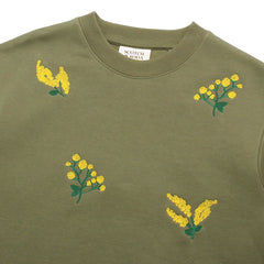 Floral Embroidered Sweatshirt Army