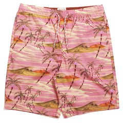 Garment-Dyed Organic Bermuda Shorts Pink Hawaiian