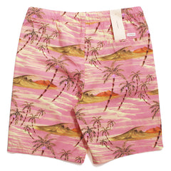 Garment-Dyed Organic Bermuda Shorts Pink Hawaiian