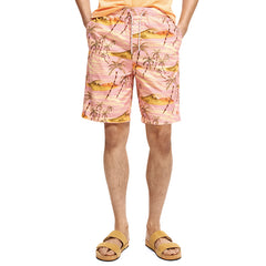 Garment-Dyed Organic Bermuda Shorts Pink Hawaiian