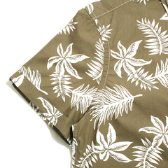 Regular Fit Printed Poplin S/S Shirt Khaki Leaf