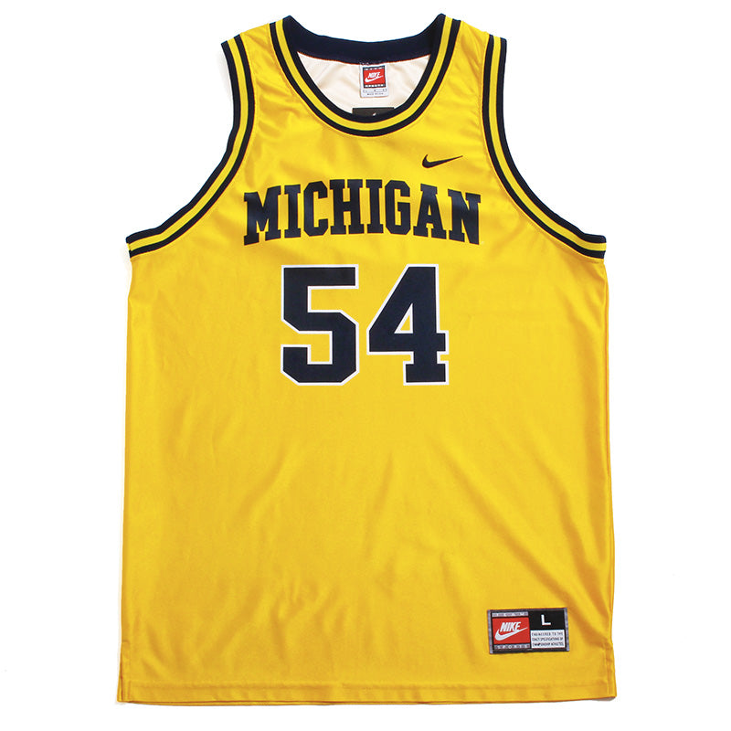 University of Michigan #54 Tractor Traylor Nike Basketball Jersey Yellow (Large) University of Michigan #54 Tractor Traylor Nike Basketball Jersey Yellow (Large)