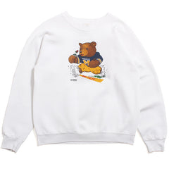 University of Michigan 1988 Big Ten Champs Teddy Bear Front & Back Crewneck Sweatshirt White (Large)