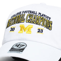 University of Michigan Wolverines 2023 CFP National Champions Arch Clean Up Hat White