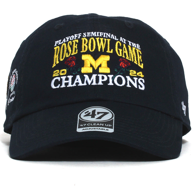 University of Michigan Wolverines 2024 CFP NCAA Rose Bowl Champions Clean Up Hat Navy