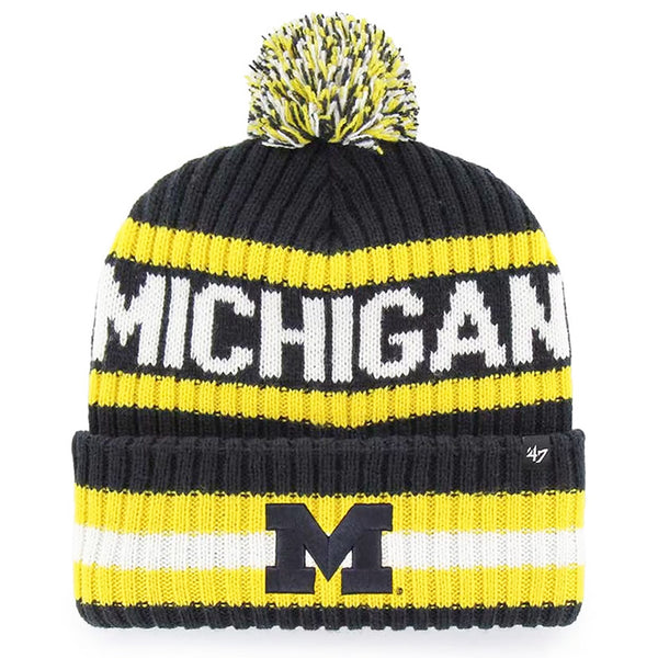 University of Michigan Wolverines Bering Cuff Knit Hat Beanie Navy