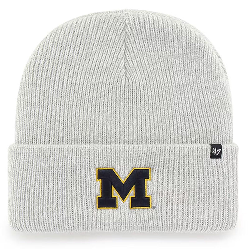 University of Michigan Wolverines Brain Freeze Cuff Knit Hat Beanie Gray